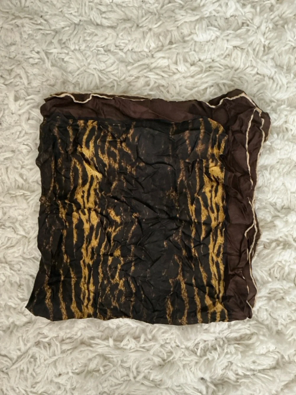 VINTAGE Brown Black Leopard Print Scarf